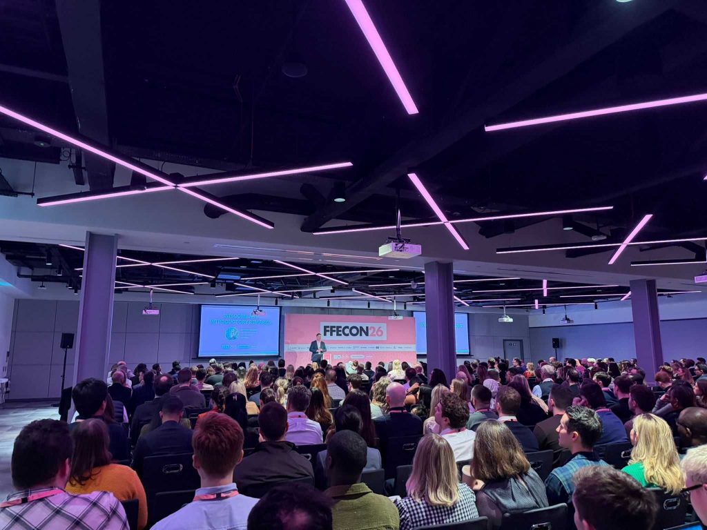 FFECON26 room full of people watching the presentation