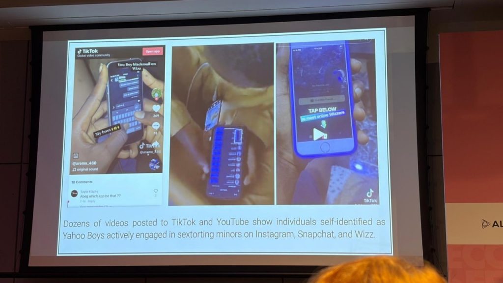 Images of Videos from Yahoo Boys engaged in sextorting minors